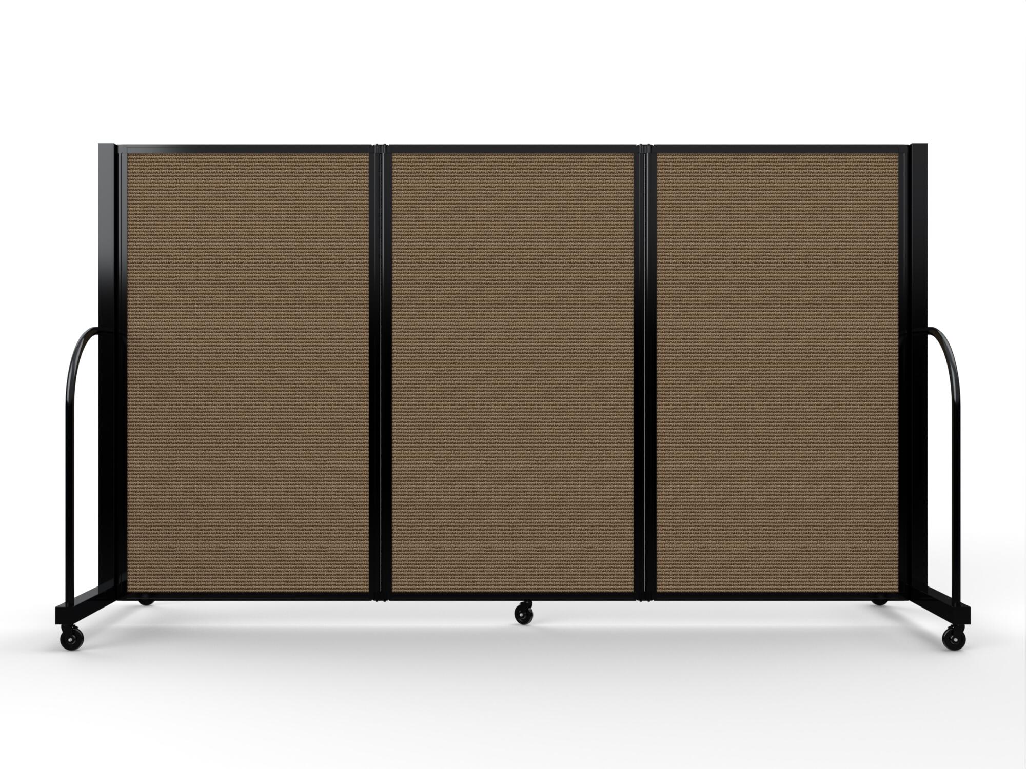 Screenflex Full Motion Room Divider, 3 Panels, 8 Feet 7 Inches, Black Trim 4002672